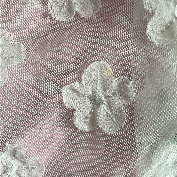 3/$20 Pink and White Baby Bodysuit with Lace Overlay - Picture 3 of 5